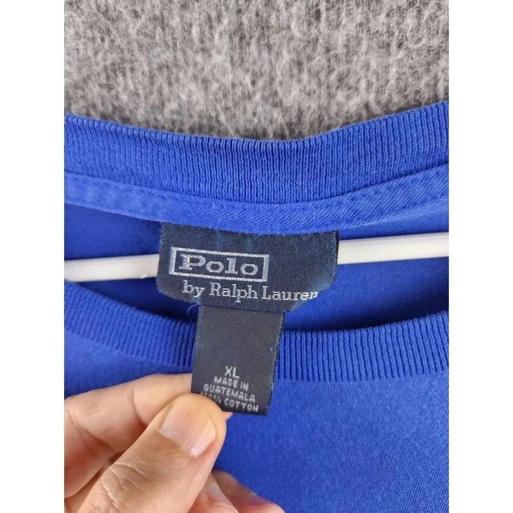 Polo Ralph Lauren Men's XL Royal Blue LS Pocket T-Shirt Pony Logo Cotton Classic
